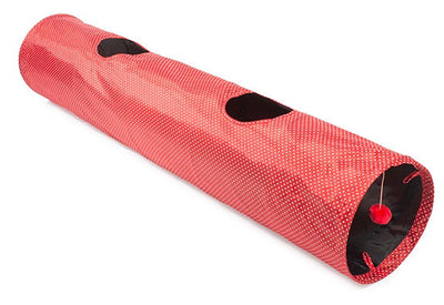 Ancol Acticat Play Tunnel Red Polka Large 1.3m